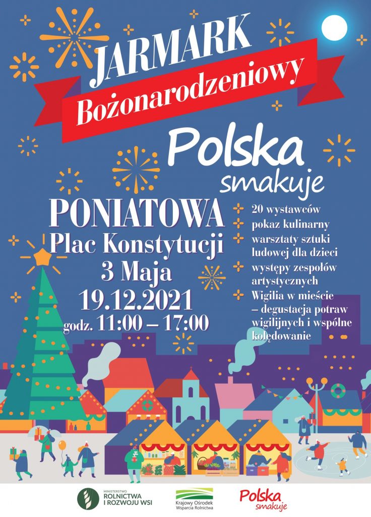 plakat jarmark bożonarodzeniowy Polska smakuje poniatowa plac konstytucji 