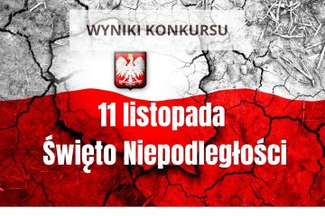 Grafika z flagą Polski w tle, godło Polski, napis 11 Listopada Święto Niepodległości