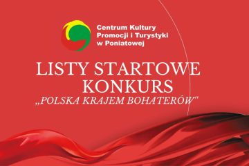 czerwona grafika, logo ckpit, napis listy startowe konkurs polska krajem bohtaerów